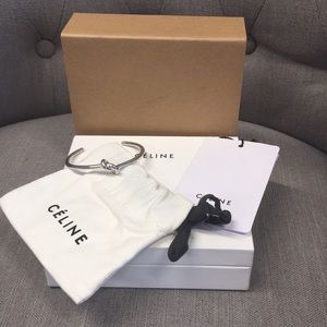 Celine extra thin silver Medium knot bracelet